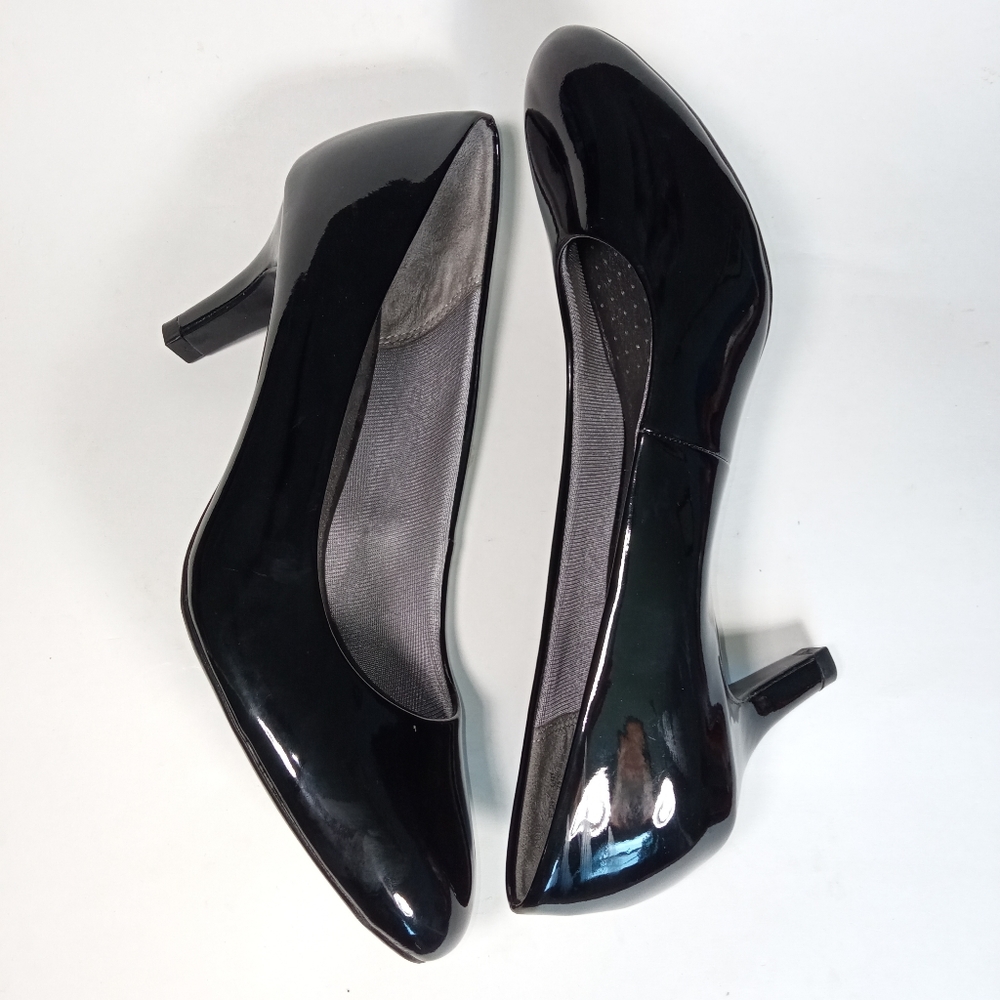 Life Stride Womens Gloss Black Heels Size 8.5M